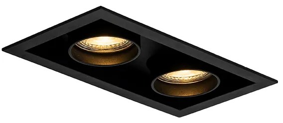 Set van 6 Moderne inbouwspot zwart verstelbaar 2-lichts - Roof