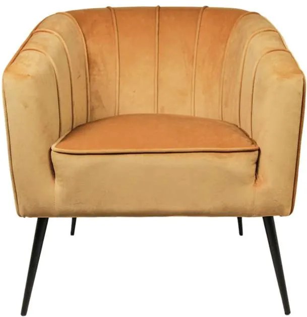 HSM Collection fauteuil Chester - velvet - mosterdgeel - Leen Bakker