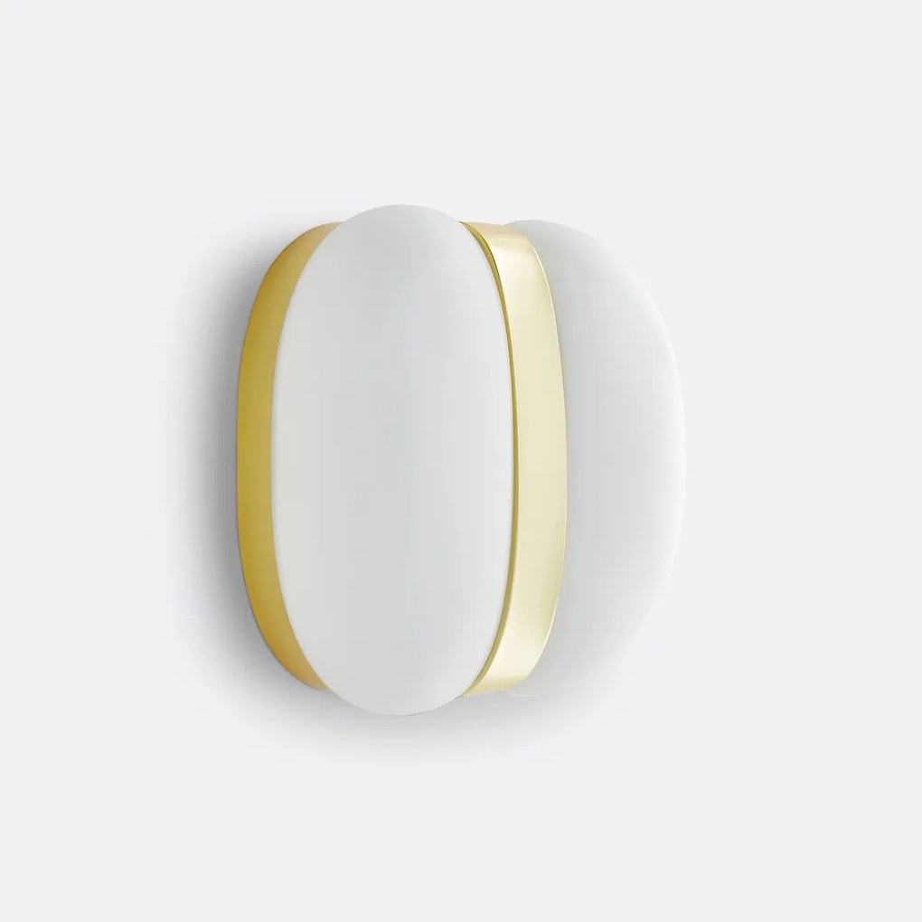 Wandlamp in messing en opaline glas, Sitira