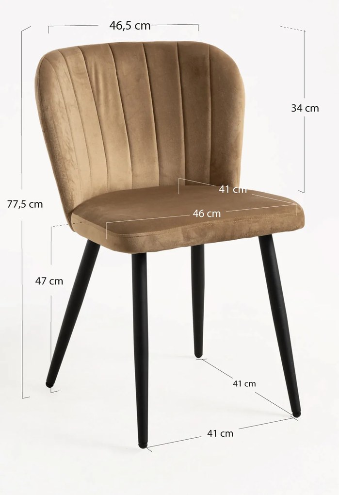 Pak 4 Fluwelen Luk Stoelen