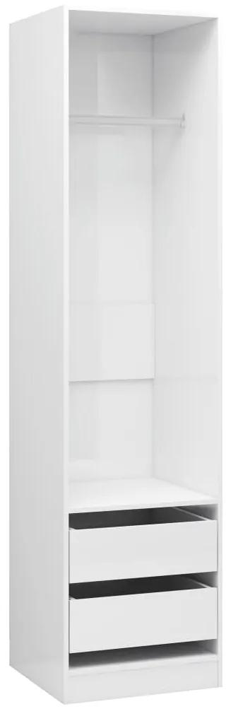vidaXL Kledingkast met lades 50x50x200 cm bewerkt hout hoogglans wit