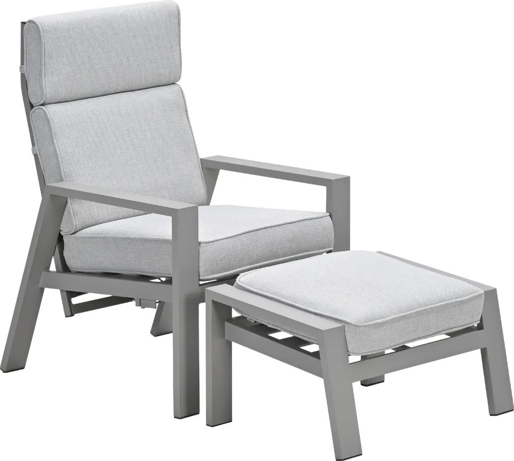 Garden Impressions Lora loungestoelen taupe - Lucas bijzettafel Ø50 cm