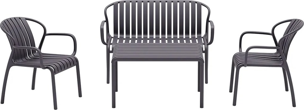 Garden Impressions Jade loungeset 4-delig - donker grijs