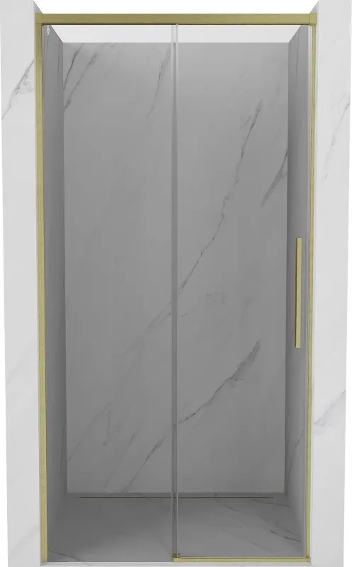 Mexen Rox schuifbare douchedeur 125 cm, transparant, goud geborsteld - 8C2-125-000-55-00