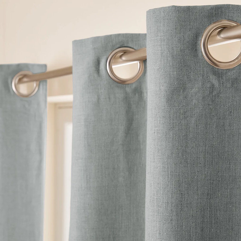 Verduisteringsgordijn van gewassen linnen, oogjes, Private