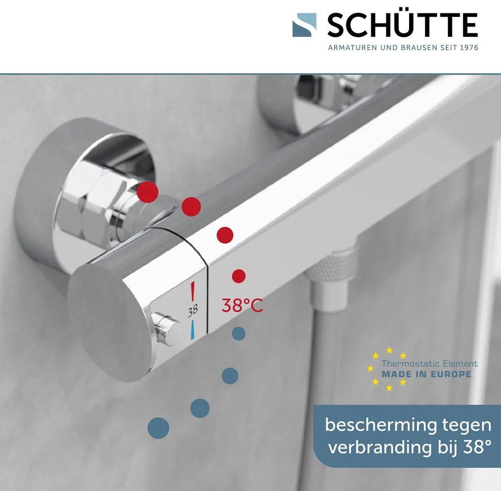 Schutte Vita thermostatische douchekraan chroom