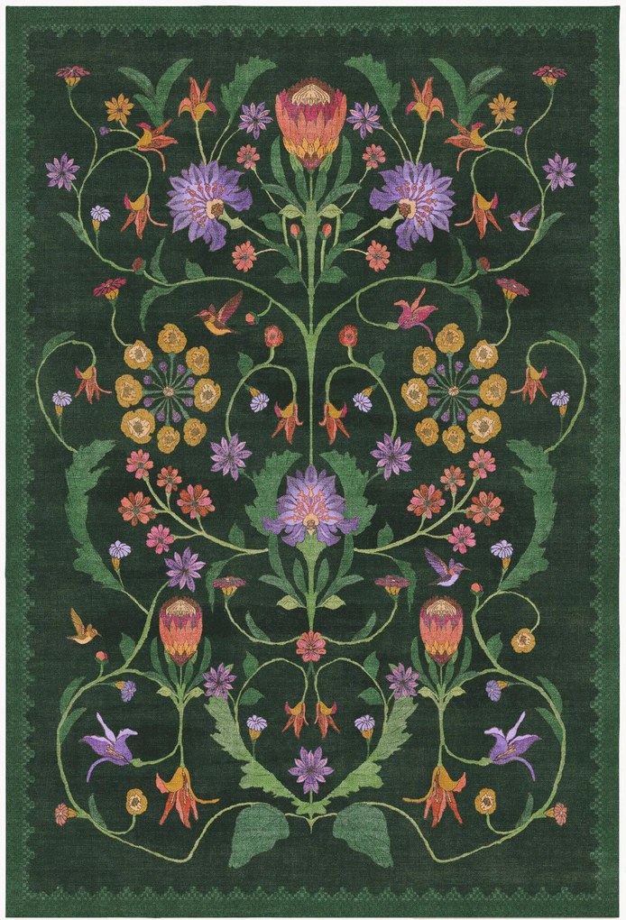 Wasbaar laagpolig vloerkleed Protea by Iris Apfel