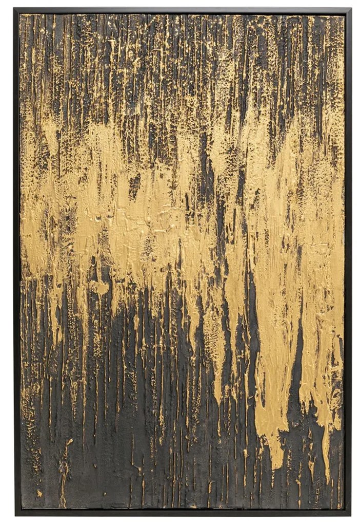 Kare Design Abstract Black Schilderij Goud Zwart