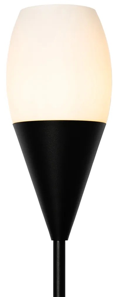 Moderne vloerlamp zwart met opaal glas - Drop Modern E27 Binnenverlichting Lamp