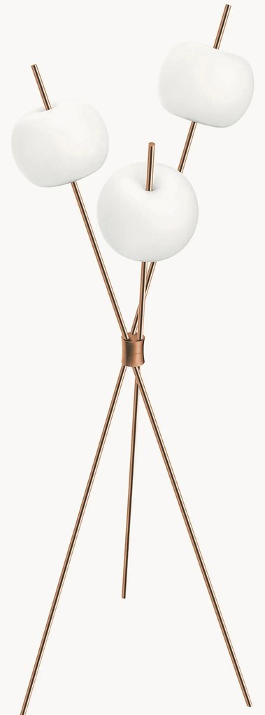 Dimbare tripod vloerlamp Kushi, mondgeblazen