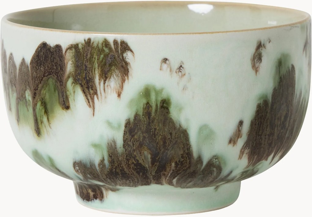 Kleine handgemaakte schaal 70's met reactief glazuur