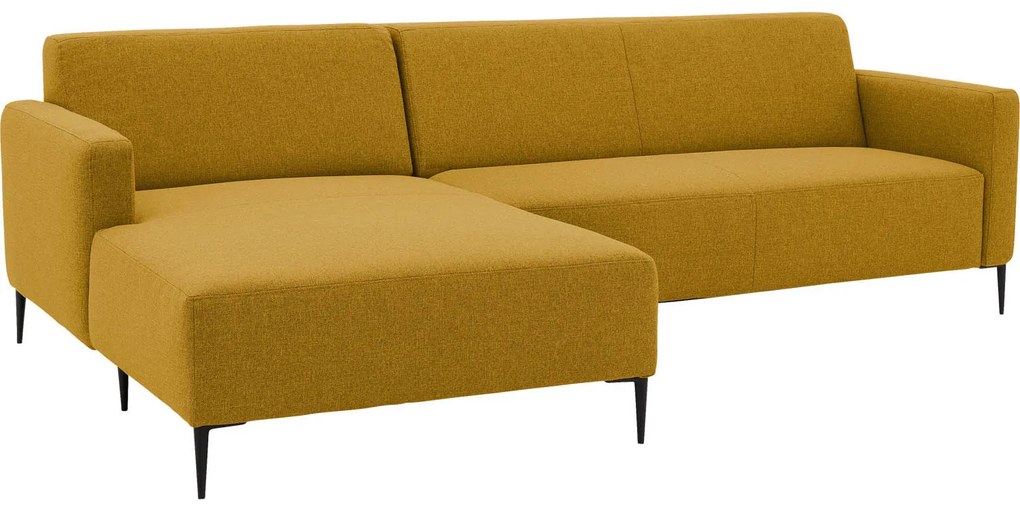 Goossens Key West geel, stof, 2-zits, modern design