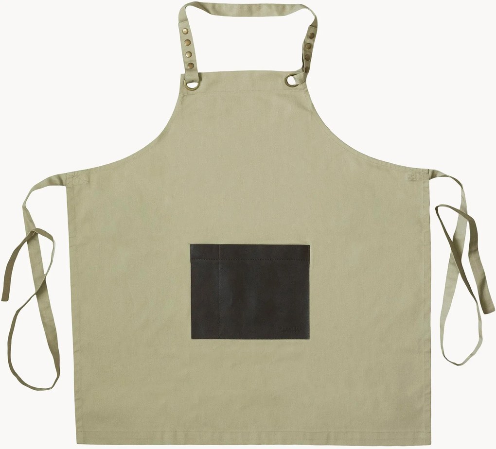Schort Honoré met kunstleren zak