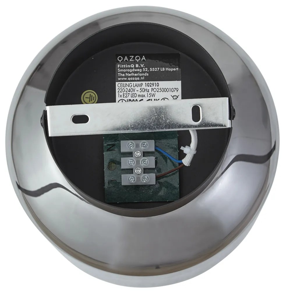 Moderne plafondlamp zwart met smoke glas - Stiklo