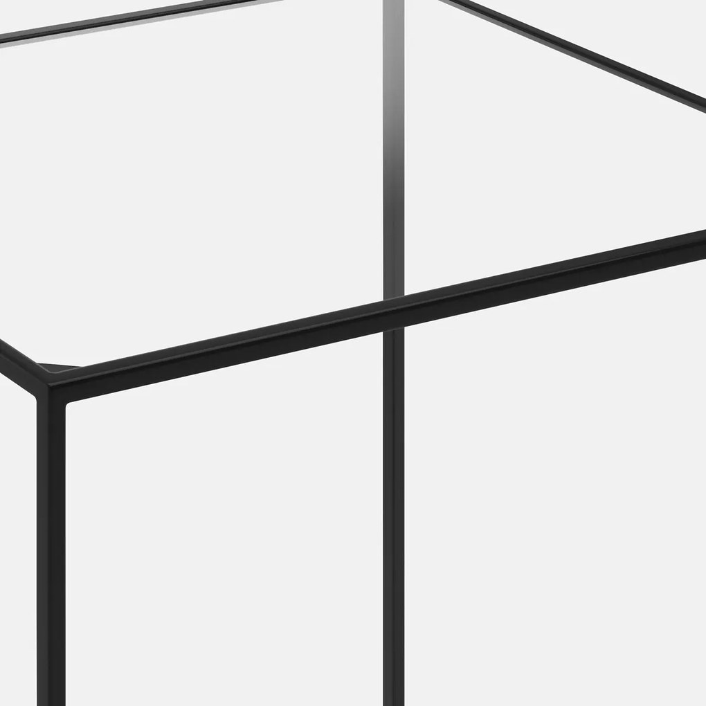 Bijzettafel sybil, plateau in transparant glas