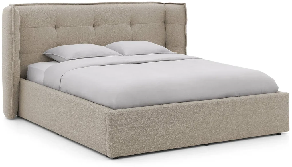 Goossens Gestoffeerd Bedframe Canon, 180 x 200 cm met storage, met 2x lattenbodem