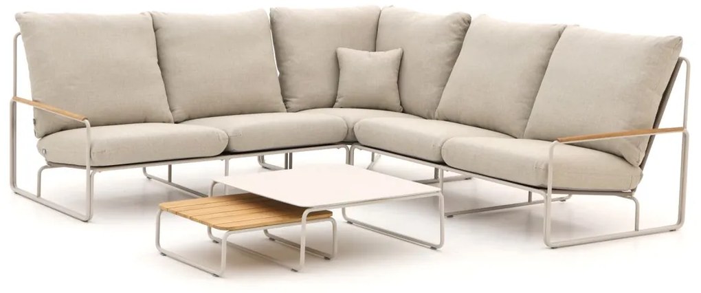 Hoek loungeset SUNS | 5 personen | Loungeset Beige | Hoekbank Gecoat metaal | 255x255cm | Kees Smit Tuinmeubelen