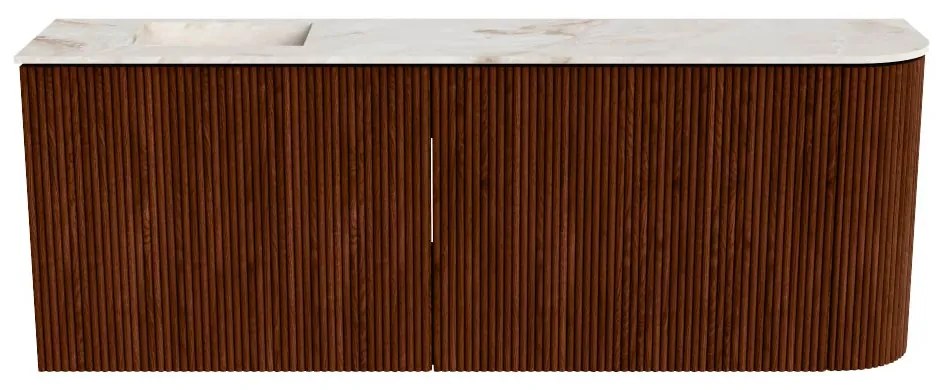 Mondiaz Joya DLux 110cm toiletmeubel ronding rechts ruby met wastafel faye links 1 kraangat frappe