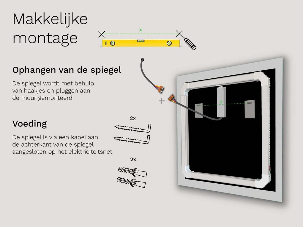 Badkamerspiegel met LED verlichting M10