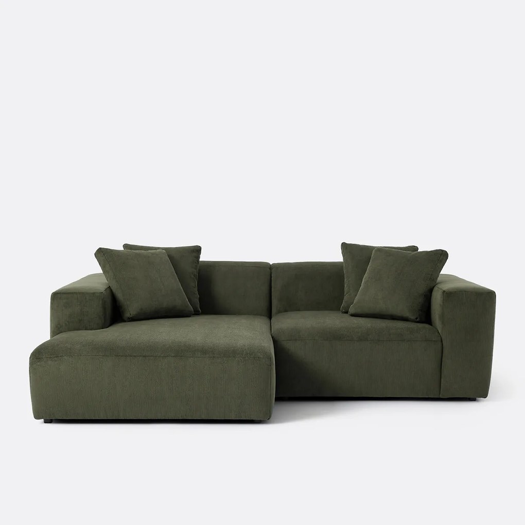 Linker hoekbank, ribfluweel, Liora