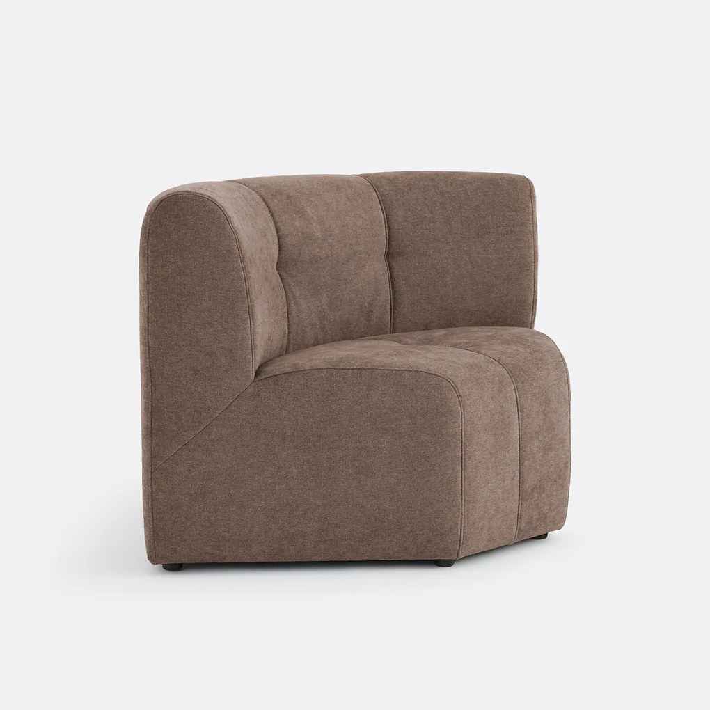 1-zits modulaire hoektafel fauteuil van fijn chenille, ANETA