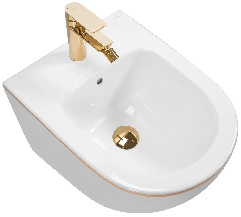 Wandbidet Rea Carlo Mini White Gold Edge