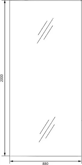 Saniclear Bronze douchewand 90x200cm brons glas