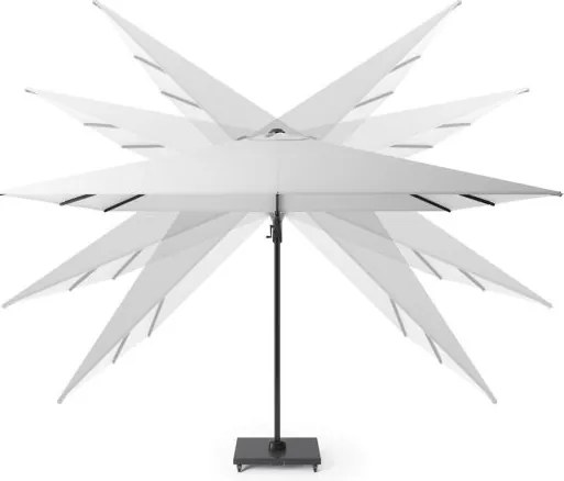 Platinum Challenger zweefparasol Premium T2 2,6x3,5 m - Havana Taupe met Marbella voet en hoes