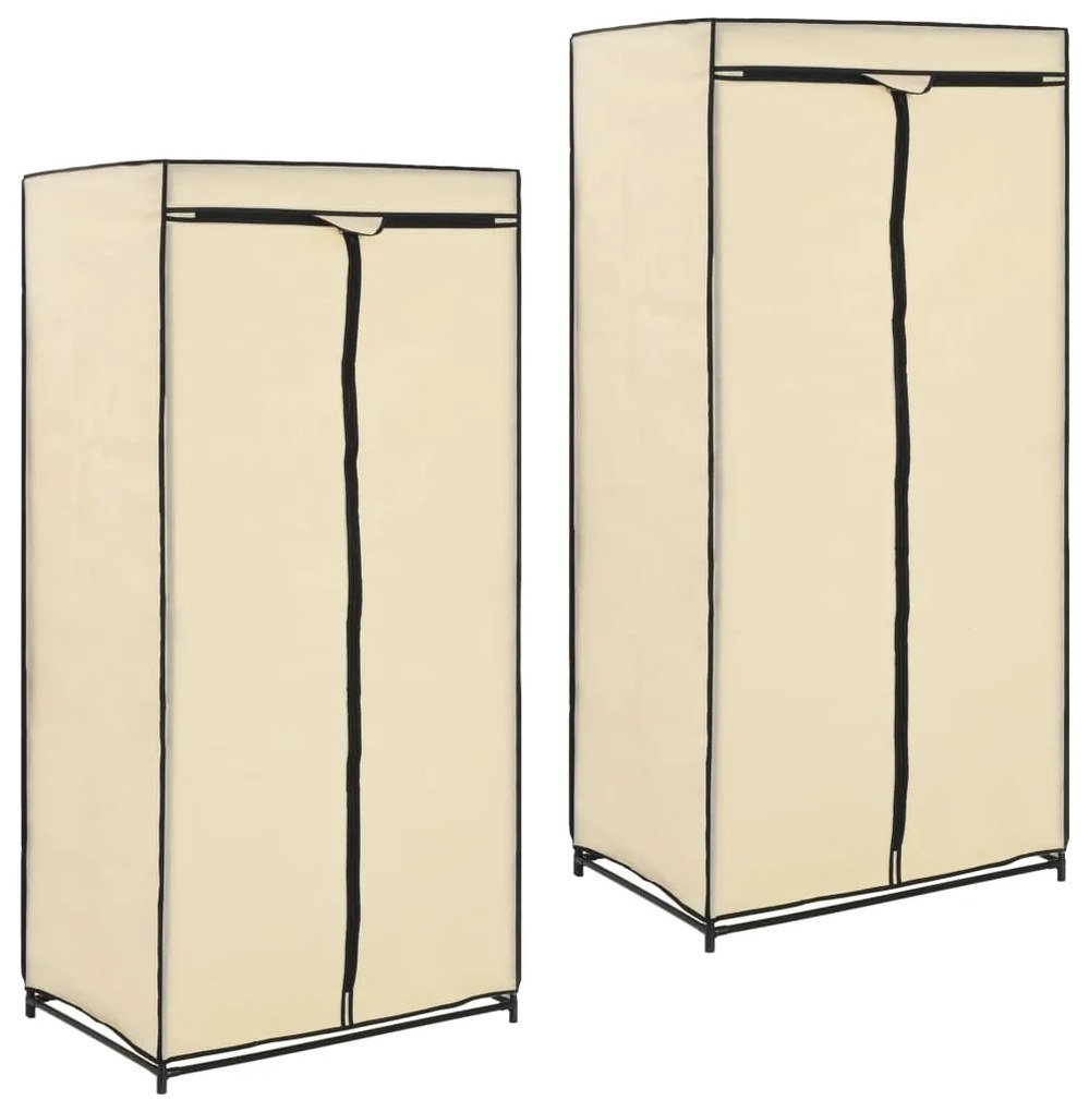 vidaXL Kledingkasten 2 st 75x50x160 cm crème