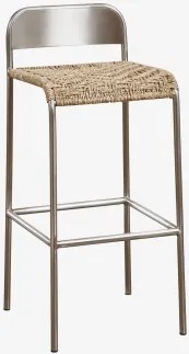 Set Van 2 Hoge Krukken Van Roestvrij Staal Narnial Roestvrij Staal - Jute & ↑75 Cm - Sklum