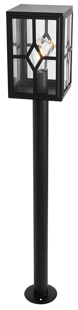 Klassieke staande buitenlamp zwart 100 cm IP44 - Dover Klassiek / Antiek E27 IP44 Buitenverlichting