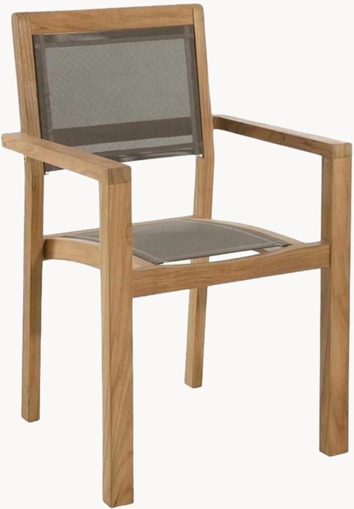Tuin eetstoelen Fun van teakhout met armleuningen, 2 stuks