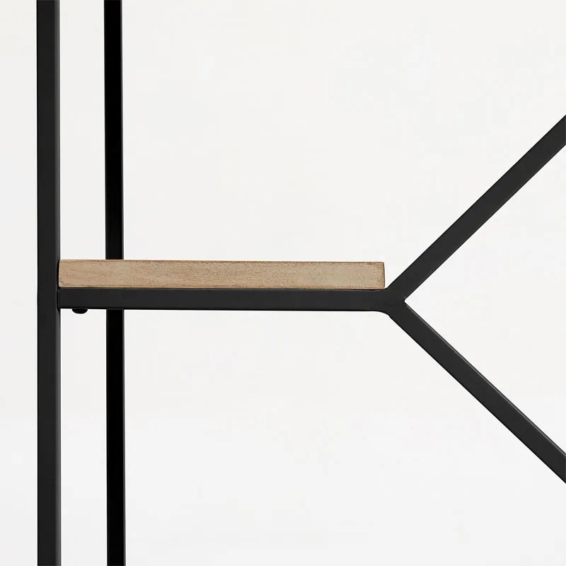 Kave Home Push Open Metalen Houten Kast Zwart - 80x35x93.5cm.