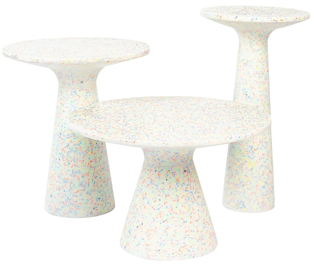 Zuiver Victoria Recycled Terrazzo Bijzettafel Large - 50 X 50cm.