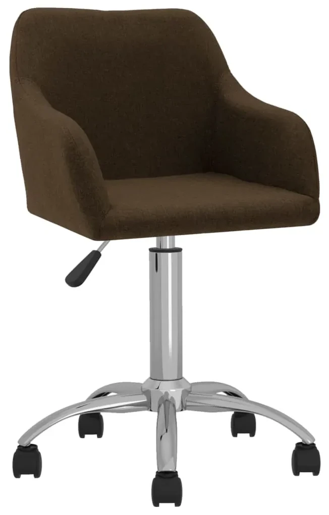 vidaXL Eetkamerstoelen draaibaar 6 st stof donkerbruin