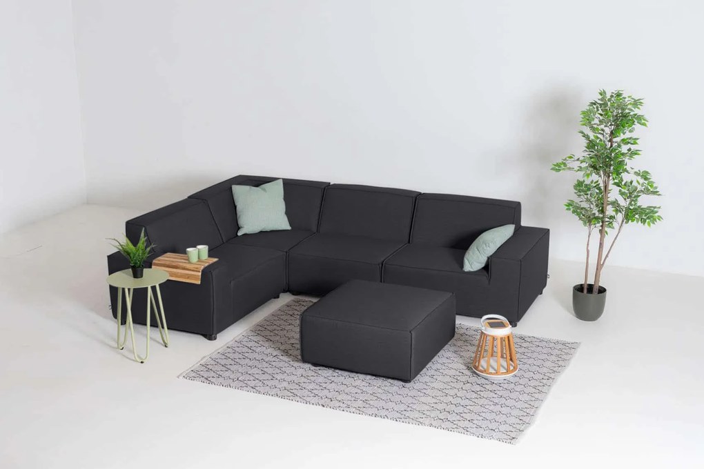 Flow. Hoekbank Cube M sooty All Weather loungeset Antraciet Sunbrella loungeset Hoek loungeset outdoor textiel - weerbestendig