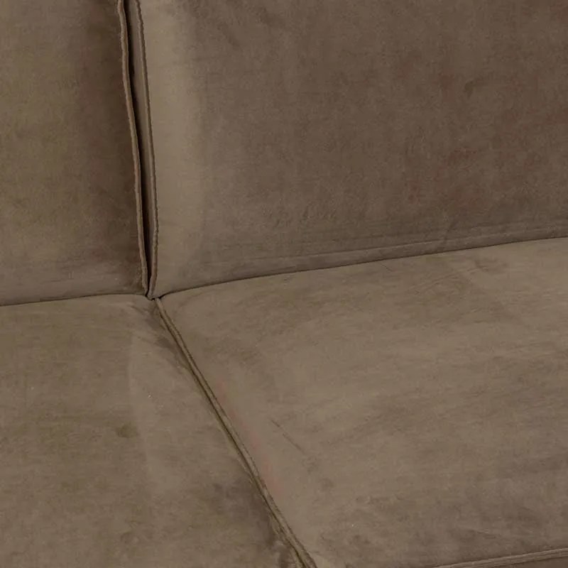 Hoekbank - Lambada - rechts - velours Juke taupe 12