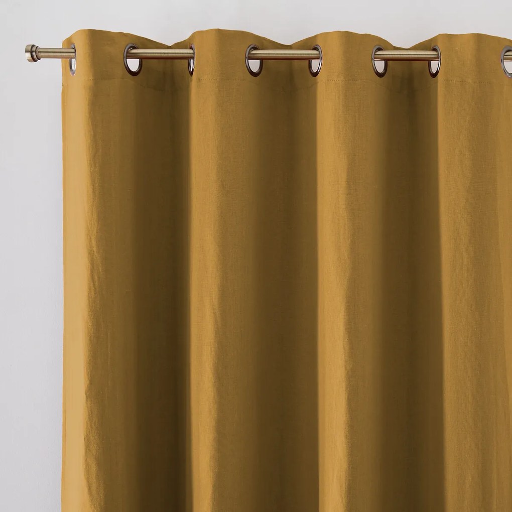 Verduisteringsgordijn in gewassen linnen met oogjes Onega