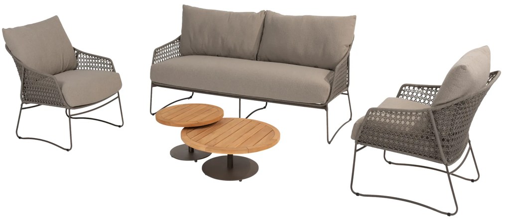 Moretti stoel bank loungeset 5 delig teak rope terre 4 Seasons Outdoor