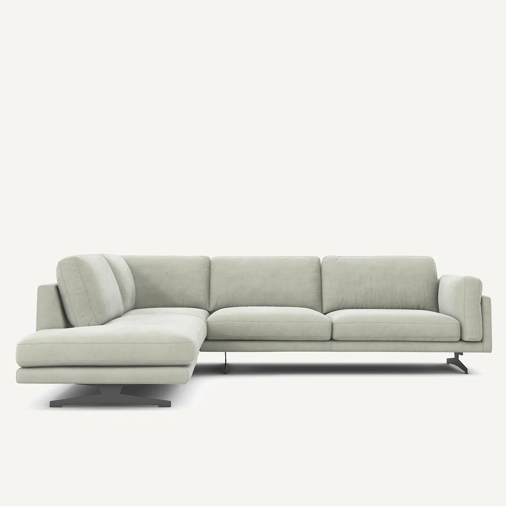 Hoekbank van stonewashed fluweel, CÉSAR