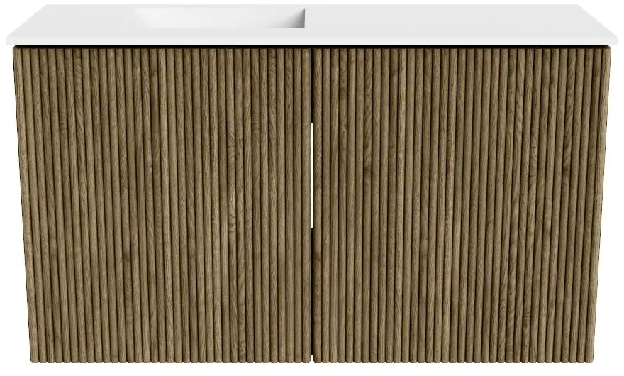 Mondiaz Joya 70cm toiletmeubel dusk met wastafel faye links zonder kraangat talc