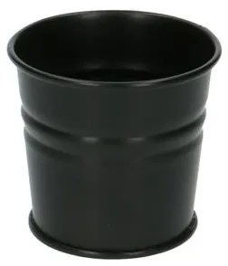 Bloempot, zink, mat zwart,Ø 7 cm