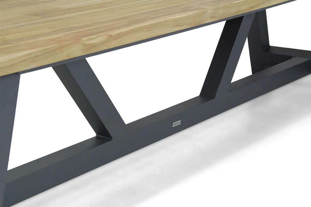 Dining Tuintafel rechthoekig 330 x 100 cm Aluminium/teak Grijs Trente