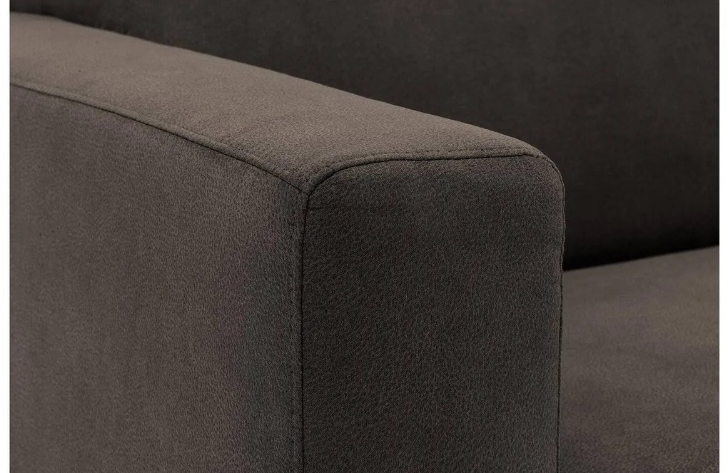 Goossens  My Style donkerbruin, microvezel, 2,5-zits, stijlvol landelijk met chaise longue rechts