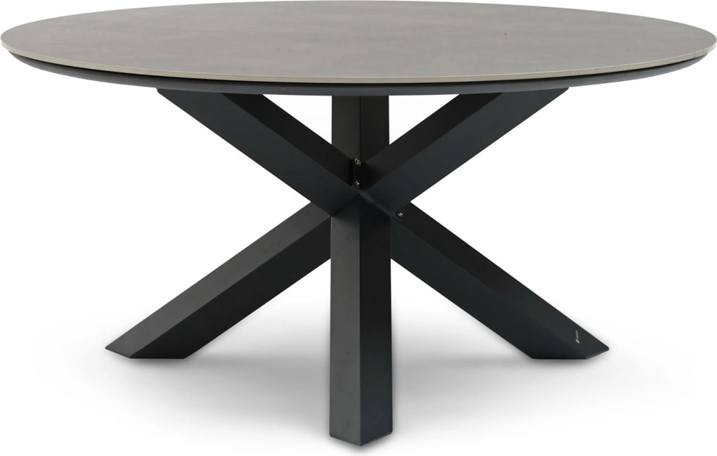 Tuinset Ronde Tuintafel 6 personen 150 cm Rope Grijs Santika Furniture Santika