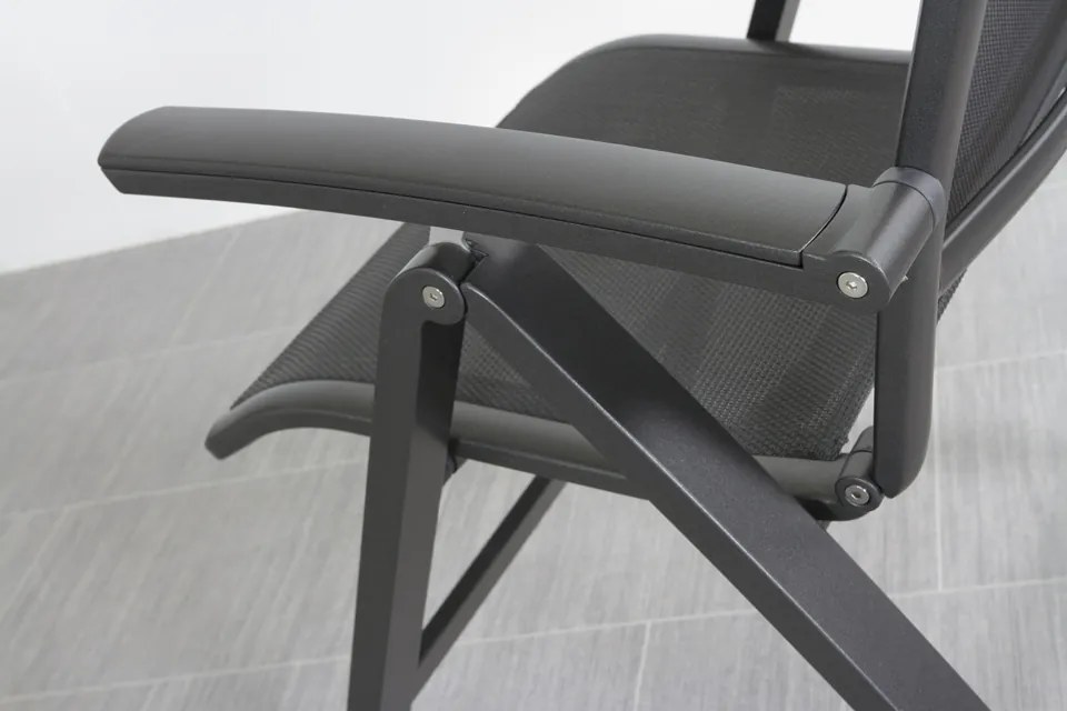 Kettler Altura/Edge verstelbare aluminium tuinset voor 6 personen 220x95 cm. - Antraciet