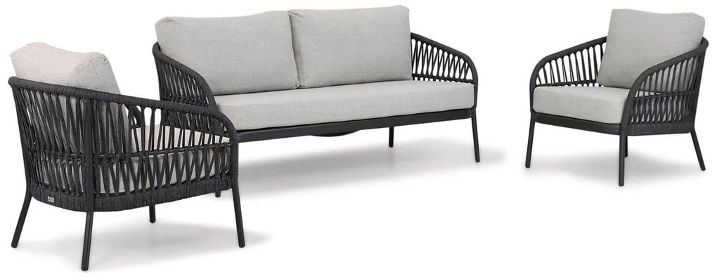 Stoel en Bank Loungeset 4 personen Aluminium/rope Grijs  Coco Puerto/Montana