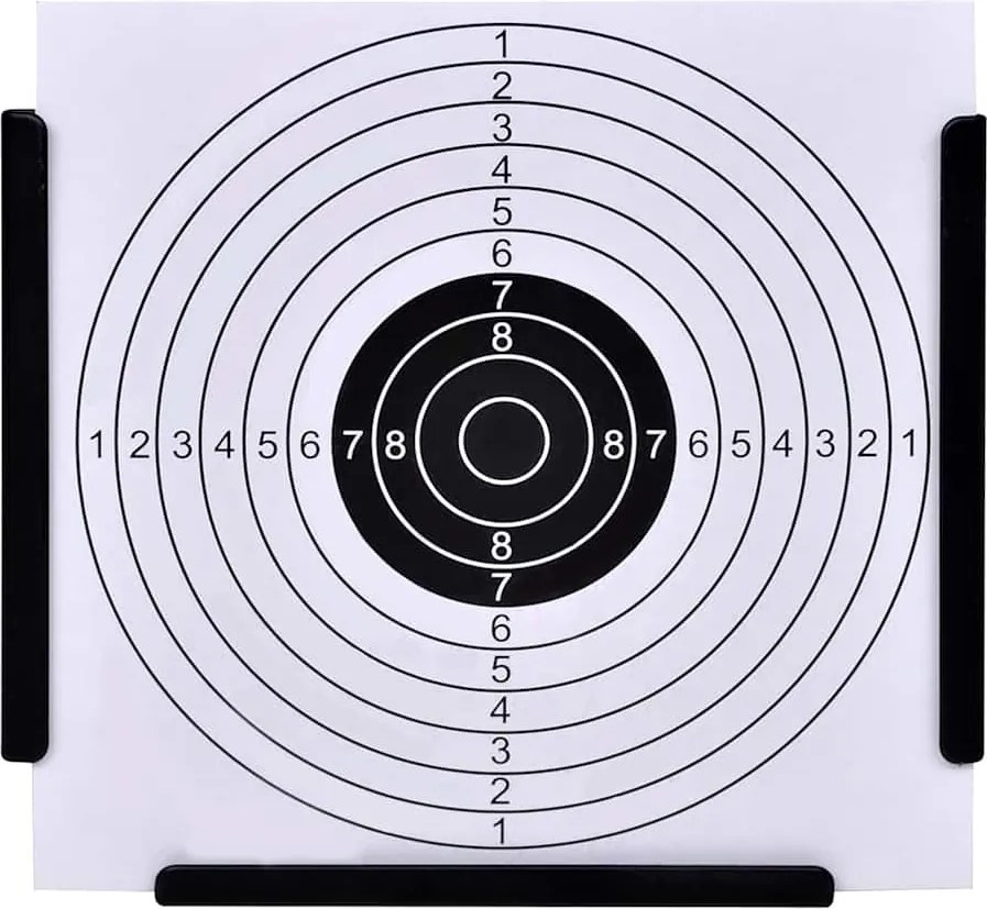 vidaXL Schietkast trechtervormig met 100 papieren targets 14 cm