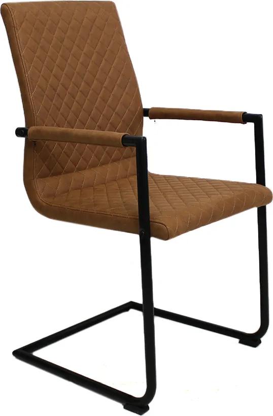 Viverne | Eetkamerstoel Delta breedte 51 cm x diepte 42 cm x hoogte 97 cm cognackleurig eetkamerstoelen kunststof, metaal meubels stoelen & fauteuils