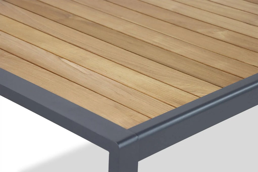 Tuinset 6 personen 240 cm Aluminium/teak Grijs Osmen Midura/Valence